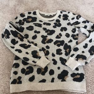 LEOPARD JACQUARD SWEATER from Loft